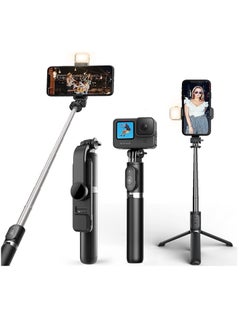 اشتري Mobilife Selfie Stick with Light,Long Selfie Stick with Tripod Stand 104cm Plus,Bluetooth Mobile Selfie Stick for Mobile Phone, Makeup,Vlogging,Youtube,Live,Iphone/Mi/Vivo/Oppo/Samsung,Black في الامارات