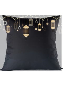 Buy Lantern Design Cushion Cover Black 45 x 45cm in UAE