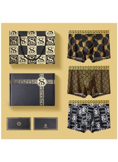 اشتري Boxed Men's Fashionable Printed Summer Lightweight Boxed Underwear Set Of 3 Pieces في الامارات