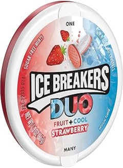 Buy Ice Breakers Duo Fruit & Cool Strawberry Sugarfree Mints 1 x 36g Tub in Egypt