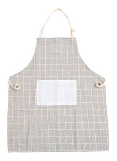 Buy Checked Pattern Apron Grey/White 60 x 72centimeter in Saudi Arabia