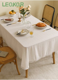 اشتري Rectangle Cotton Linen Embroidered Tablecloths Dust-Proof Shrink-Proof  Table Cloth 140*200CM في السعودية