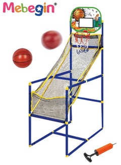 اشتري Basketball Arcade Game Set with 1 Balls and Hoop 1 air Pump for Kids Indoor Outdoor Sport Play,Mini Toy Basketball Hoop Board for Children Ideal for Competition 58*35*125cm في السعودية