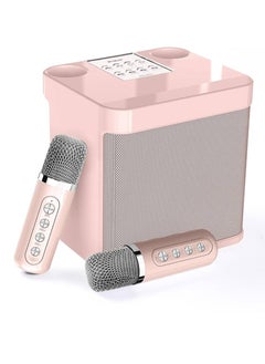 Buy Karaoke machine with 2 wireless microphone speaker system singing machine in Saudi Arabia