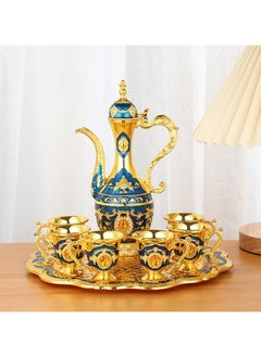 Buy Tea Set, Vintage Coffee Pot Set with 6 Coffee Cups and Tea Tray for Family Wedding Favours Tea Party in UAE