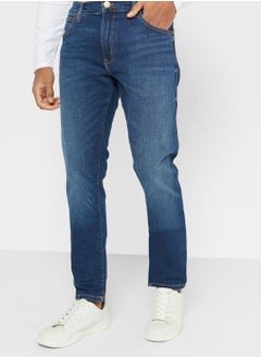 Buy Mid Wash Straight Fit Jeans in UAE