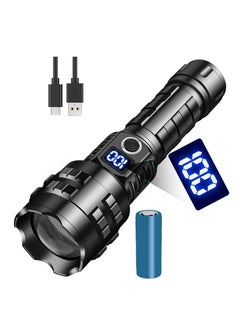 اشتري Super Bright Flashlight, Rechargeable LED Flashlights, 15000 Lumens LED Flashlight, ipx6 waterproof, Powerful Flashlight Torch Zoomable for Dog Walking Hiking Emergency Gif في الامارات