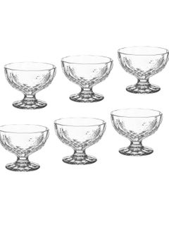 Buy Set of 6 ice cream bowls clear glass in Saudi Arabia