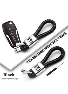 Buy Professional Black Braided Keychain With Metal Clasp Car Keychain in Saudi Arabia