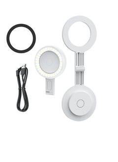 Buy LED Selfie Ring Light, Portable Magnetic Phone Ring Light, Sliding Design Fill Light, Mini Charging Foldable Magnetic Suction Makeup Light, Professional 180° Flip Ring Lighting for Selfies, White in Saudi Arabia