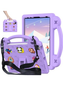 Buy Shockproof Case Compatible with iPad 10th Generation,10.9 Inch 2022 Model, DIY Kids Cover with Pencil Holder/Handle/Stand/Shoulder Strap/Screen Protector,Light Purple in Saudi Arabia