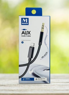 Buy Lightning to 3.5 Male Aux Audio Cable 1 meter MS-UC610 - Black in Saudi Arabia
