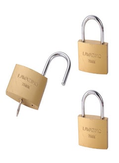 Buy Pack of 3-Brass Padlock - 75mm in Saudi Arabia