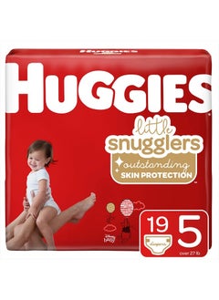 اشتري Huggies Little Snugglers Baby Diapers, Size 5, 19 Ct في الامارات