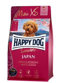 اشتري 0.3 kg Super Premium Mini XS Japan Gluten free with highly digestible chicken, trout and seaweed ideal for mini breed dogs, helps reduce pet waste odour and perfect for skin and coat, stomach and gut في الامارات