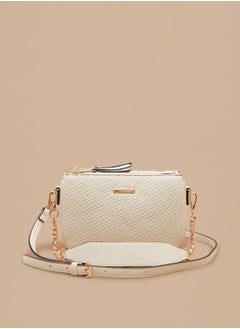 اشتري Women's Monogram Embossed Shoulder Bag with Zip Closure في السعودية