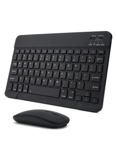 اشتري Universal Wireless Keyboard & mouse combo with Arabic & English ultra slim design compatible with Android Apple iPad IOSWindows&Mac (Black) في الامارات