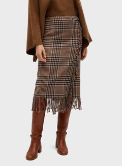Buy Fringe Hem Wrap Skirt in Saudi Arabia