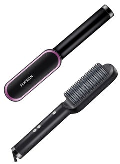 اشتري Hair Straightener Brush Hair Straightening Iron with Built-in Comb, 20s Fast Heating 5 Gears Settings Anti-Scald Perfect for Professional Salon at Home في الامارات