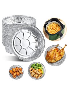 اشتري JOYZZZ Aluminum Foil Tray Round,50pcs 6 Inch Round Aluminum Disposable Foil Pans Oil-Proof Aluminum Foil Tin Box, Pie Plates Foil Trays for Baking, Cooking, Oven, Air Fryer في السعودية