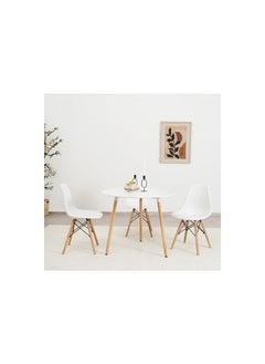 اشتري Dorthy 1+4 Dining Set Round White/Natural في الامارات