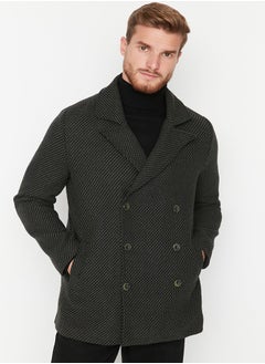 اشتري Khaki Regular Fit Double Breasted Closure Textured Winter Coat TMNAW23KB00002 في مصر