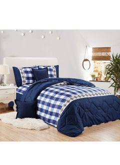 Buy 6 Pieces King Size 220x240Cm Comforter Set Medium Filling Bedding Set for All Season Includes 1Comforter 1Bedsheet 2Pillow Shams and 2Cushion cases in Saudi Arabia