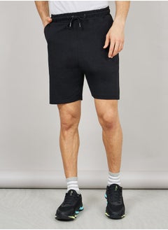 Buy Basic Regular Fit Solid Knit Shorts in Saudi Arabia