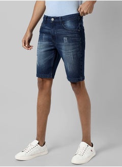 Buy Light Distressed Denim Shorts with Pockets in Saudi Arabia