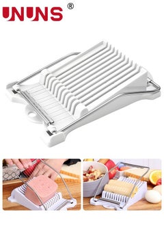 اشتري Egg Slicer,Luncheon Meat Slicer,Cuts 11 Slices,Stainless Steel Wires,Boiled Egg Fruit Soft Cheese Slicer Cutter في الامارات