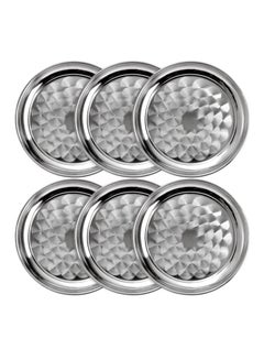 Buy Stainless steel tray set of 6 pieces, 35 cm in Saudi Arabia