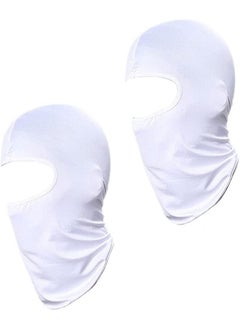 Buy 2-Pieces Set Outdoor Dustproof Sun Shading Full Face Mask for Motorcycle or Cycling White in Saudi Arabia