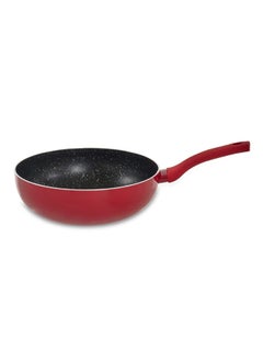 اشتري Yna Non-Stick Wok Without Lid, Red & Black - 28 Cm في الامارات