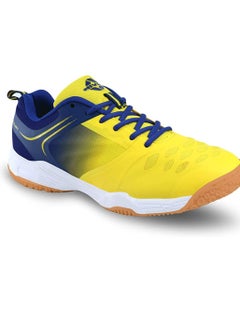 Buy Nivia HY-Court 2.0 Badminton Shoe for Mens | Rubber Sole Shoes with Upper Mesh for Sports, Badminton, Volleyball, Squash, Table Tennis, Nonmarking Sole (Yellow/Blue) Size - UK-9 in UAE