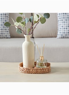 Buy Studio Water Hyacinth Mini Round Decorative Tray 25 x 4 x 20 cm in Saudi Arabia