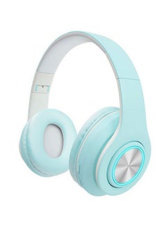 Buy Rechargeable Stereo Bluetooth Headset With LED Light - Blue in Saudi Arabia