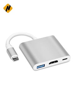 اشتري USB C to HDMI Multiport Adapter,3-in-1 Type-C Hub with Thunderbolt 3 to HDMI 4K Output USB 3.0 Port PD Quick Charging Port Android Digital AV Adapter for MacBook Pro MacBook Air Projector Monitor في الامارات