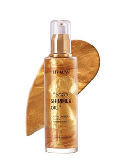 Buy Shimmer Body Oil Liquid Easy to Push Away Natural Moisture Glitter Face Brightening Glow Pearl Highlighter Illuminator Shine Contouring Makeup for Face and Body in Saudi Arabia