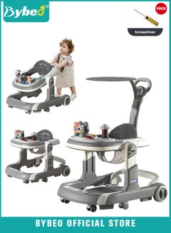 Buy 3 In 1 Baby Walker for Kids, Multifunctional Round Kids Walker with Parent Push Handle, Baby Push Walker with Adjustable Height and Removable Dinner Plate for Infants Boys Girls 6 to 18 Months in UAE