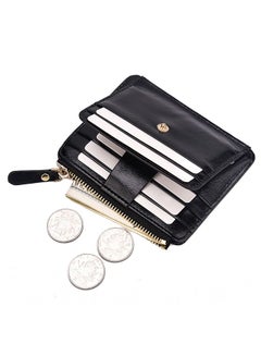 Buy Womens Small  Pu Leather Wallets, Ladies Purse With Card Slots Coin Purse With Zipper Mini Hasp Walletsblack Durable Design in Saudi Arabia