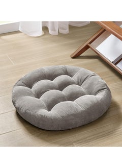 اشتري Meditation Floor Pillow, Round Large Pillows Seating for Adults, Tufted Corduroy Cushion for Tatami Living Room, Grey, 55cm في السعودية