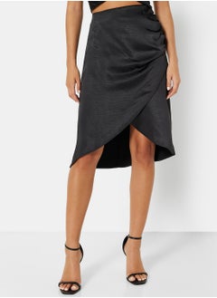 Buy Satin Wrap Midi Skirt in Saudi Arabia