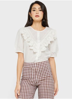 Buy Ruffle Detail Button Down Shirt in UAE