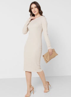 Buy Puff Sleeve Knitted Dress in UAE