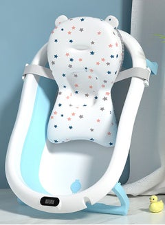Buy Portable Baby Bathtub, Collapsible Toddler Bathtub with Baby Cushion, Temperature Sensor and Drainage Hole, Kids Bath Hot Tub Storage Basin in UAE
