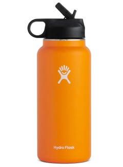 اشتري زجاجة مياه معزولة ومفرغة من الهواء من الستانلس ستيل برتقالي 946ml في الامارات