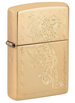 اشتري Zippo AE400066 254B Tiger Design High Polish Brass Windproof Lighter في الامارات