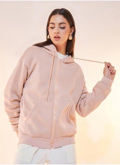 Buy Oversized Hooded Jacket with Drawstring in Saudi Arabia