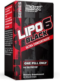 Buy Nutrex Lipo-6 Black Ultra Concentrated Fat Burners, 60 Capsules in UAE