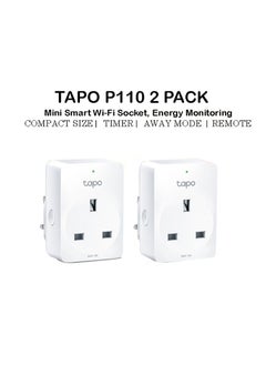 اشتري Tapo P110 (2-Pack) Mini Smart Wi-Fi Socket, Energy Monitoring في الامارات